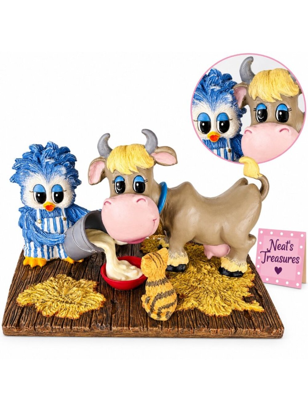 Sonshine Promises THE MILK OF HUMAN KINDNESS NEVER CURDLES Cow Bird Figurine NEW
